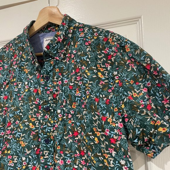 Modern Liberation Floral Print Short Sleeve Button Up - Medium - Picture 1 of 10
